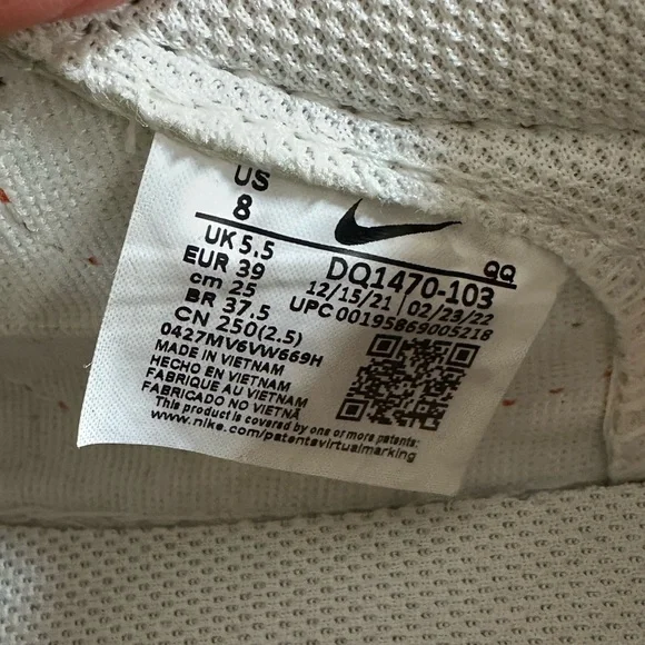 Nike Blazer Low '77  Jumbo Low Sail White Orange Womens Shoes Sz 8 - Picture 5 of 6